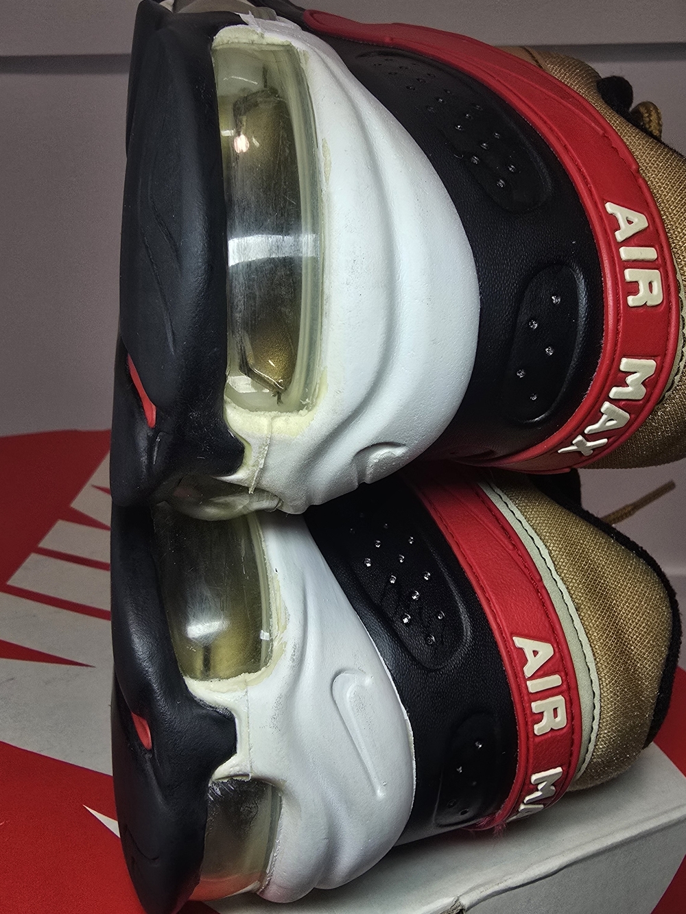Nike Men's Gold/Red Air Max Lifestyle Sneakers - Picture 9 of 16